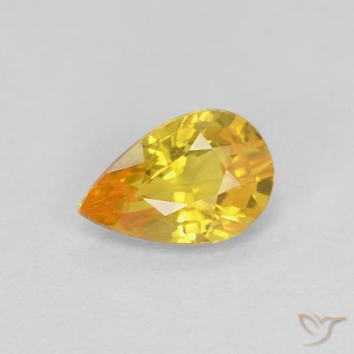 0.52ct طبيعي ذهبي زفير, شكل الكمثرى, VVS
