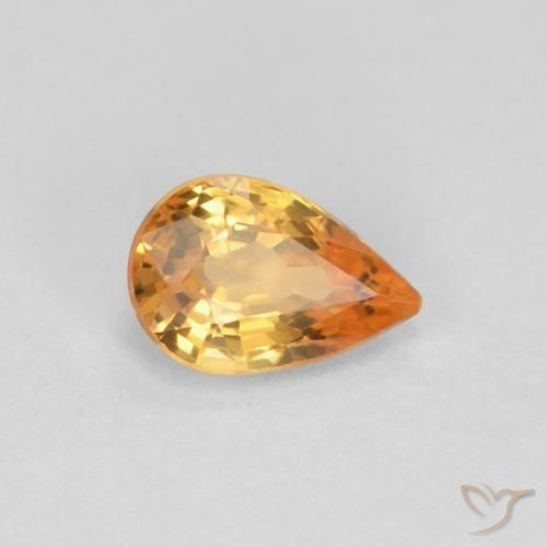 0.61ct طبيعي برتقالى متوسط زفير, شكل الكمثرى, VVS