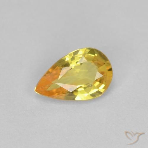 0.49ct طبيعي أصفر عسلى زفير, شكل الكمثرى, VVS