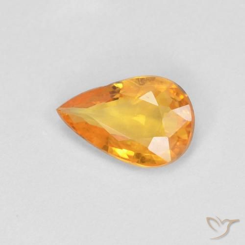 0.33ct طبيعي برتقالى مشمشى زفير, شكل الكمثرى, قليلا جدا