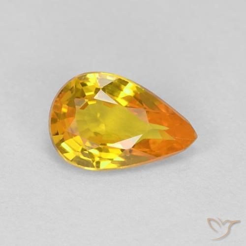 0.53ct طبيعي برتقالى متوسط زفير, شكل الكمثرى, VVS