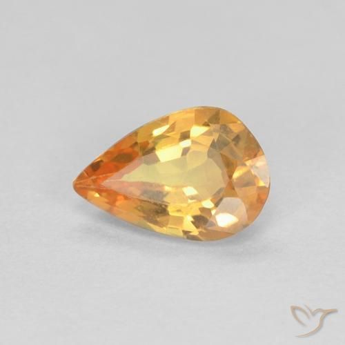 0.42ct طبيعي برتقالي زاهى زفير, شكل الكمثرى, VVS