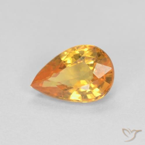 0.57ct طبيعي ذهبى-برتقالى زفير, شكل الكمثرى, VVS