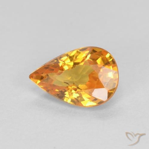 0.56ct طبيعي برتقالى متوسط زفير, شكل الكمثرى, VVS-VS