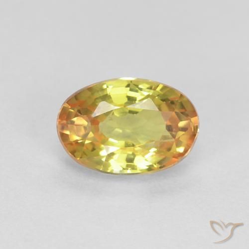 0.66ct طبيعي برتقالى-ذهبى زفير, بيضوي, VVS-VS