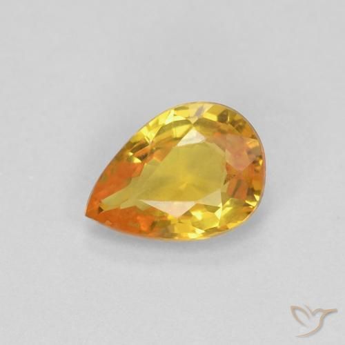 0.52ct طبيعي ذهبي زفير, شكل الكمثرى, VVS