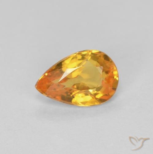 0.49ct طبيعي برتقالى متوسط زفير, شكل الكمثرى, VVS