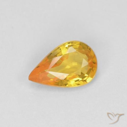 0.45ct طبيعي ذهبي زفير, شكل الكمثرى, VVS