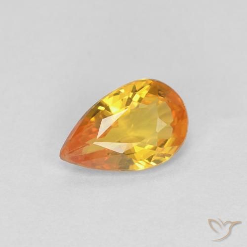 0.42ct طبيعي برتقالى مشمشى زفير, شكل الكمثرى, VVS