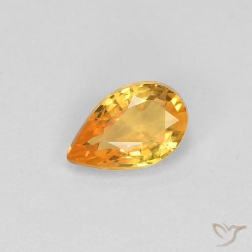 0.44ct طبيعي برتقالى متوسط زفير, شكل الكمثرى, VVS