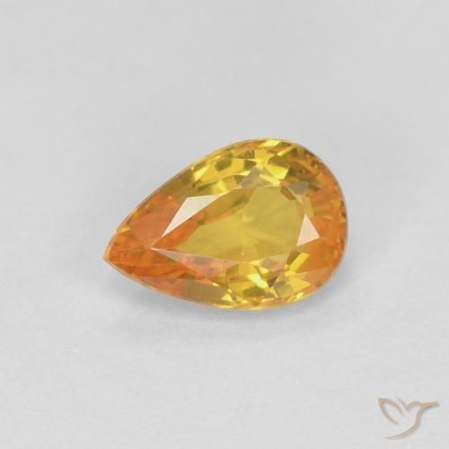 0.54ct طبيعي برتقالى متوسط زفير, شكل الكمثرى, VVS