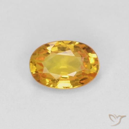 0.60ct طبيعي ذهبي زفير, بيضوي, VVS