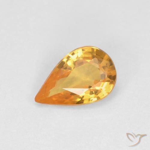 0.49ct طبيعي برتقالى مشمشى زفير, شكل الكمثرى, VVS