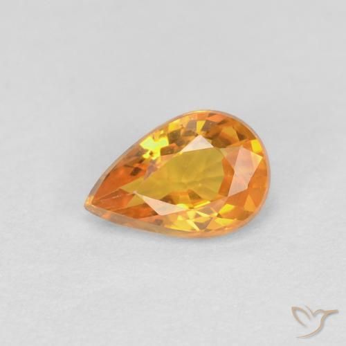 0.51ct طبيعي برتقالى مشمشى زفير, شكل الكمثرى, VVS