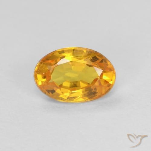 0.51ct طبيعي ذهبى-برتقالى متوسط زفير, بيضوي, VVS-VS