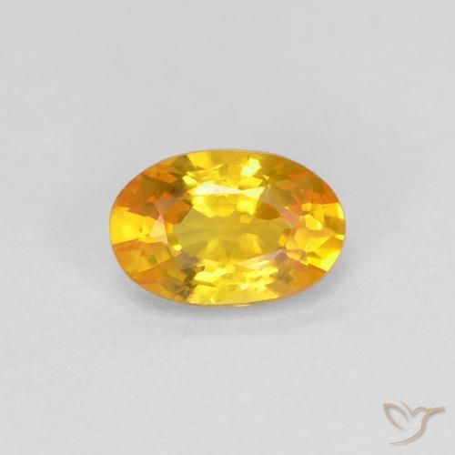 0.59ct طبيعي ذهبي زفير, بيضوي, VVS