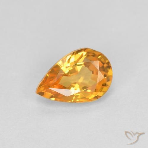 0.58ct طبيعي برتقالى متوسط زفير, شكل الكمثرى, VVS, Photo A