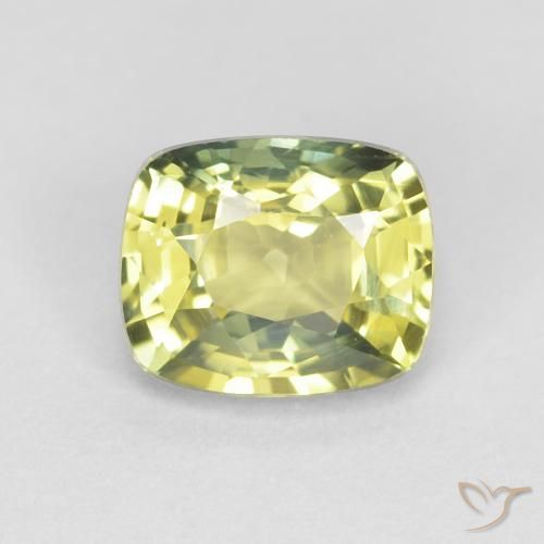 0.85ct طبيعي أصفر مخضر زفير, وسادة, VVS