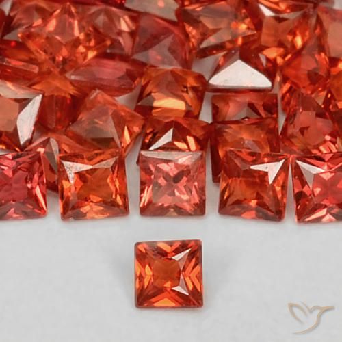 0.08ct طبيعي أحمر كثيف زفير, مربع, قليلا جدا