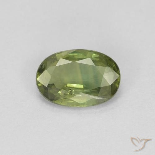 0.54ct طبيعي أخضر داكن-متوسط زفير, بيضوي, قليلا جدا