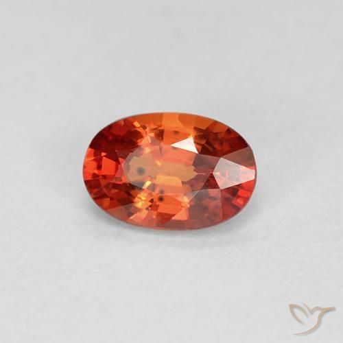 0.55ct طبيعي أحمر نارى زفير, بيضوي, VVS