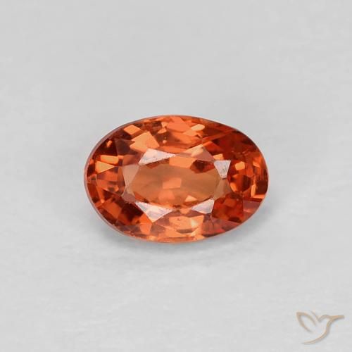 0.58ct طبيعي أحمر برتقالي زفير, بيضوي, VVS-VS
