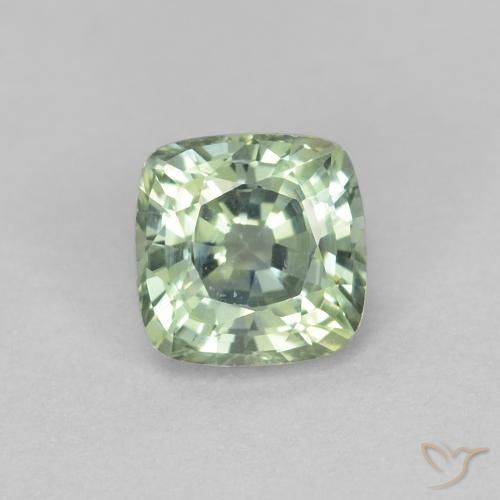 0.97ct طبيعي أخضر باهت زفير, وسادة, VVS