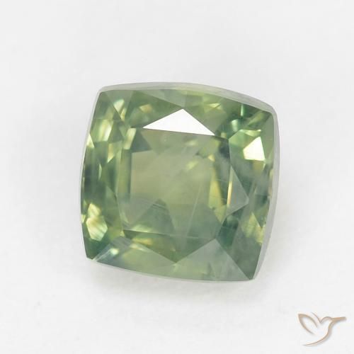 0.88ct طبيعي أخضر مريمية فاتح زفير, وسادة, قليلا جدا