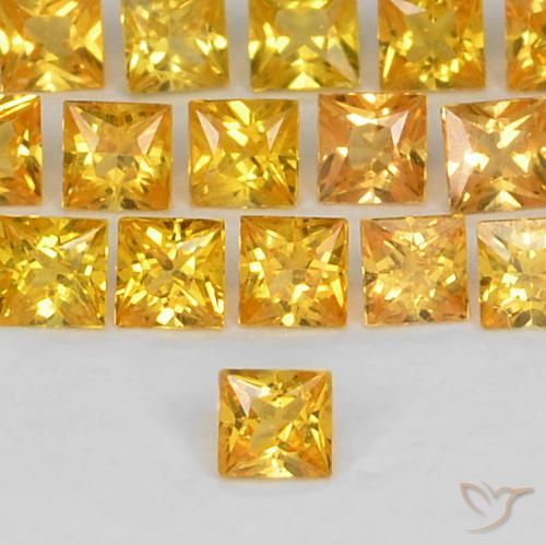 0.06ct طبيعي برتقالى ذهبى غامق زفير, مربع, قليلا جدا