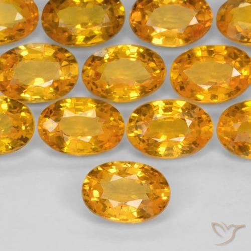 0.60ct طبيعي ذهبى-برتقالى زفير, بيضوي, قليلا جدا