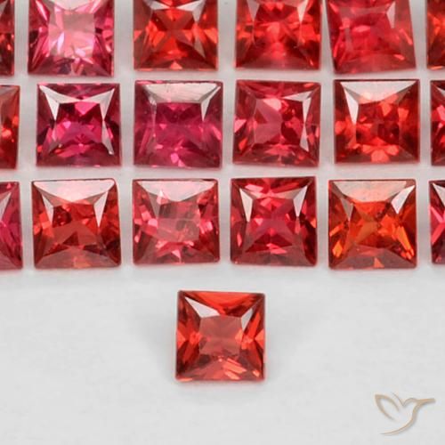 0.11ct طبيعي أحمر وردى زفير, مربع, قليلا جدا
