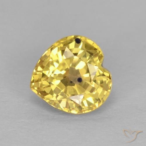 0.59ct طبيعي أصفر فاتح زفير, قلب, قليلا جدا