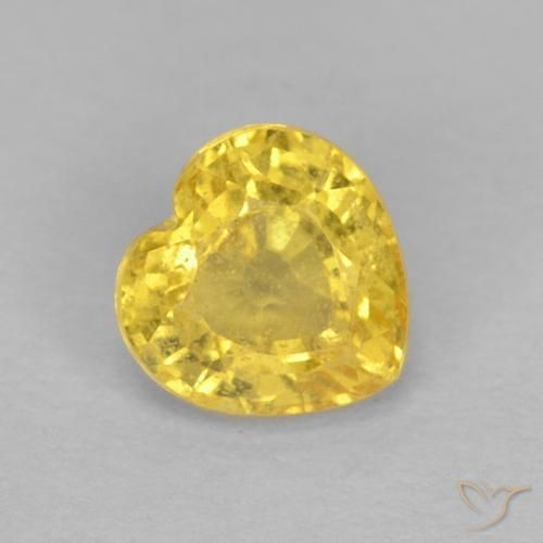 0.56ct طبيعي أصفر النحلة زفير, قلب, قليلا جدا