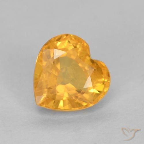 0.51ct طبيعي برتقالى متوسط زفير, قلب, قليلا جدا