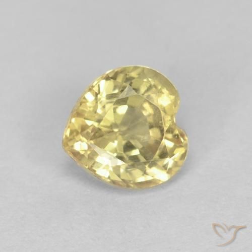 0.52ct طبيعي أصفر دافئ زفير, قلب, VVS