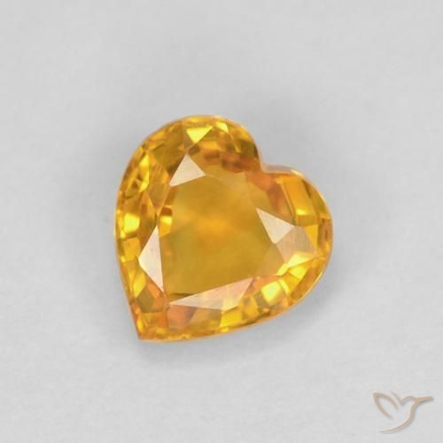 0.48ct طبيعي ذهبى-برتقالى زفير, قلب, VVS-VS