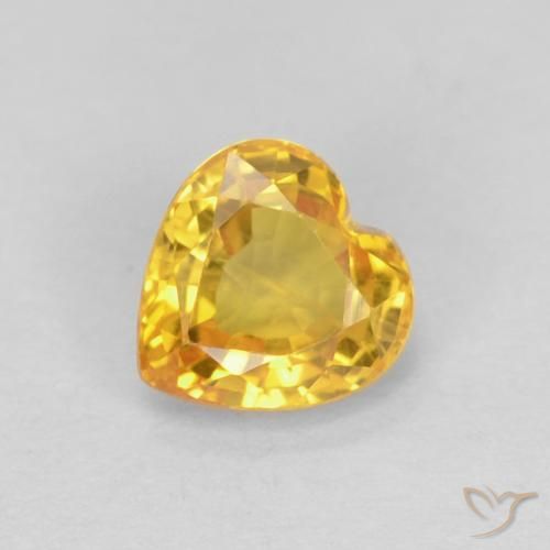 0.49ct طبيعي ذهبي زفير, قلب, VVS-VS, Photo A