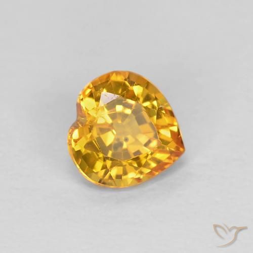 0.44ct طبيعي ذهبى داكن زفير, قلب, قليلا جدا