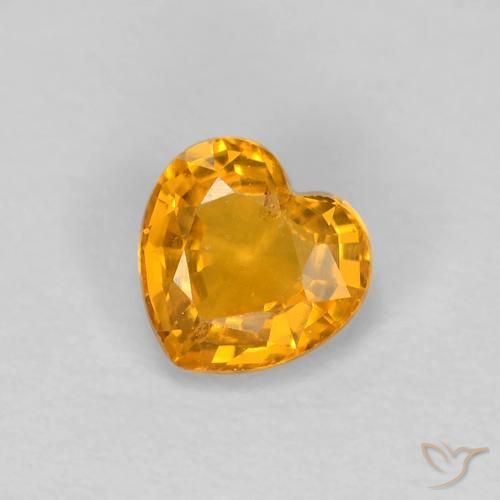 0.45ct طبيعي برتقالى متوسط زفير, قلب, قليلا جدا