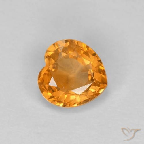 0.49ct طبيعي ذهبى-برتقالى غامق زفير, قلب, VVS