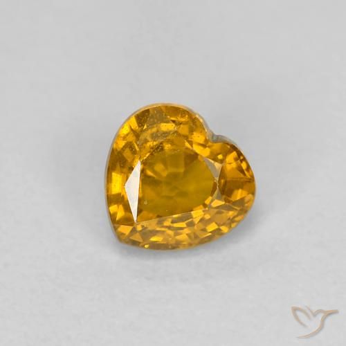 0.41ct طبيعي ذهبى-برتقالى متوسط زفير, قلب, قليلا جدا