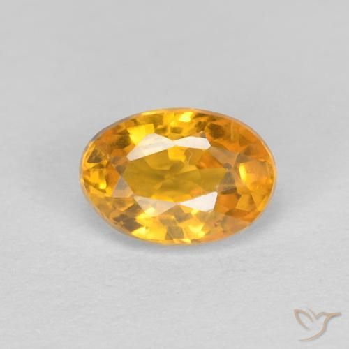 0.60ct طبيعي ذهبى-برتقالى زفير, بيضوي, VVS