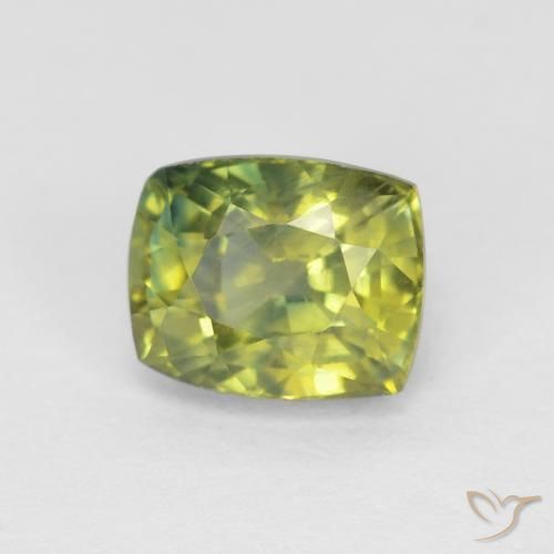 0.98ct طبيعي Medium Light Green زفير, وسادة, VVS-VS