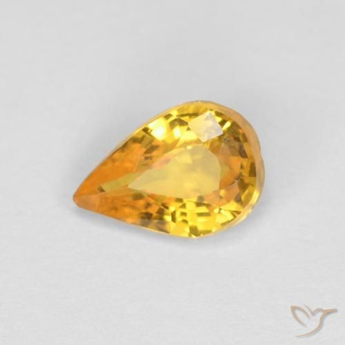 0.47ct طبيعي ذهبى لامع زفير, شكل الكمثرى, VVS