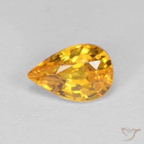 0.56ct طبيعي ذهبى داكن زفير, شكل الكمثرى, VVS