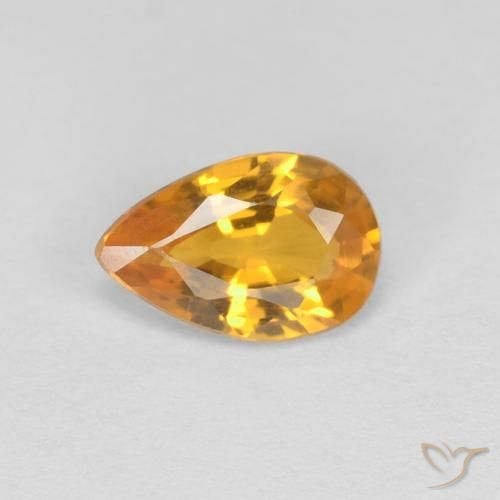 0.42ct طبيعي ذهبى-برتقالى زفير, شكل الكمثرى, VVS