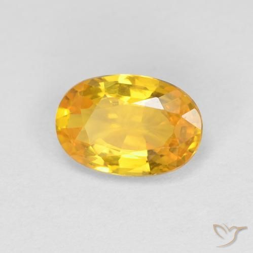 0.57ct طبيعي ذهبي زفير, بيضوي, VVS