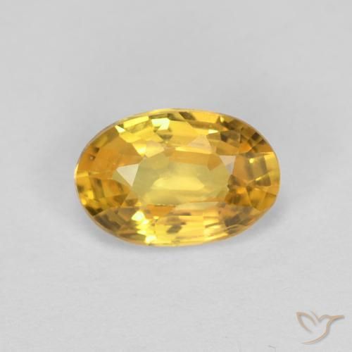 0.59ct طبيعي ذهبي زفير, بيضوي, VVS