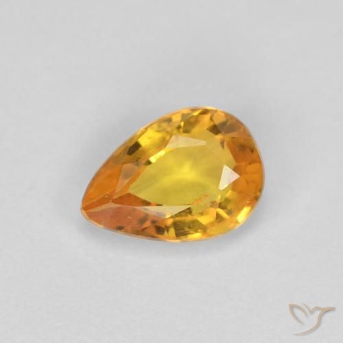 0.46ct طبيعي ذهبى-برتقالى غامق زفير, شكل الكمثرى, VS-SI