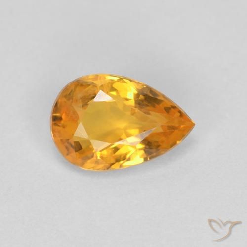 0.50ct طبيعي برتقالى متوسط زفير, شكل الكمثرى, VS-SI